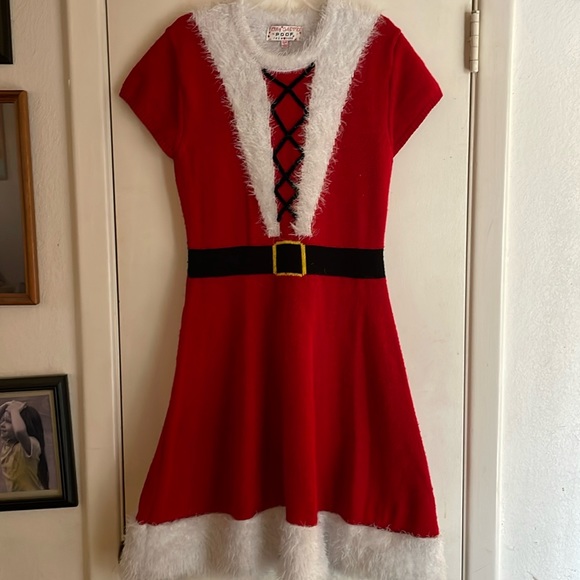 Merry Christmas Poof New York  Santa Dress Large - Picture 1 of 6